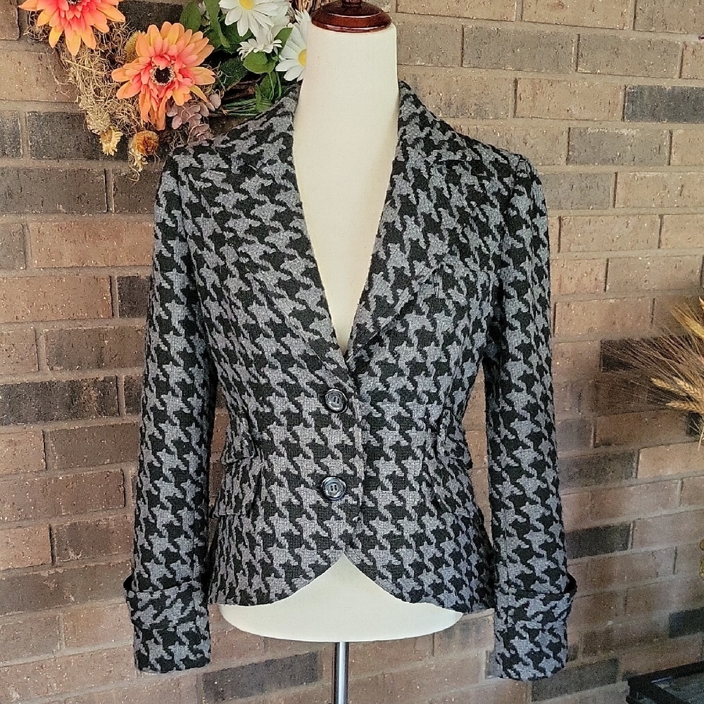 Kensie black/gray, checkered jacket/blazer, size M